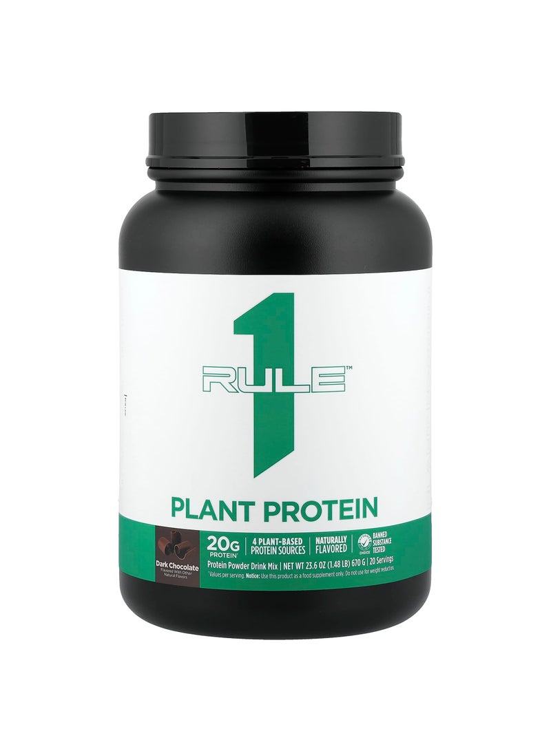 Plant Protein, Dark Chocolate, 1.48 lb (670 g)