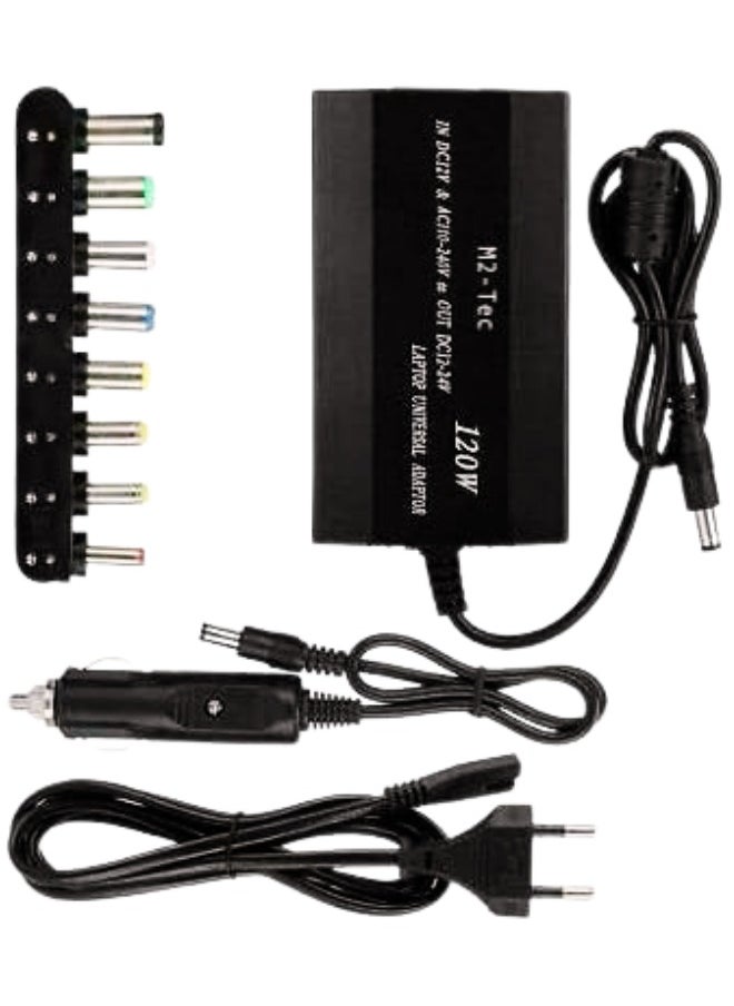 Generic - Adjustable Car Power Supply 120W 220v 110v to 12V 15V 16V 18V 19V 20V 22V 24V Car Charger Universal AC DC Power Adapter Supply Usb Notebook Car ECU Programming ECM Backup - Image 1
