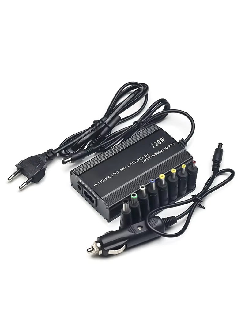 Generic - Adjustable Car Power Supply 120W 220v 110v to 12V 15V 16V 18V 19V 20V 22V 24V Car Charger Universal AC DC Power Adapter Supply Usb Notebook Car ECU Programming ECM Backup - Image 1