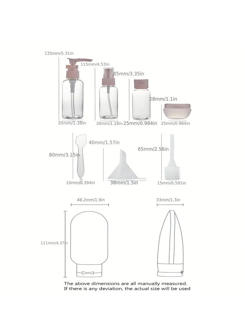 Generic - 11pcs Travel Bottles for Toiletries, 11pcs Set Leak Proof Squeeze Bottle, Spray Bottle and Cream Jar Kit for Travel, Refillable Container Dispenser Bottle for Shampoo Lotion Conditioner Bottle - Image 1