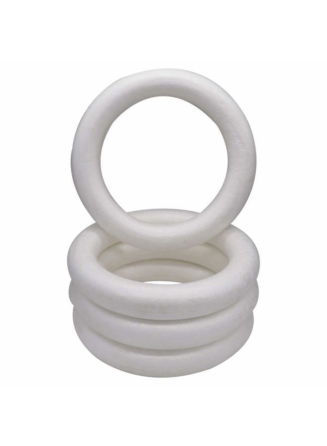 Crafare 11.8 Inch Craft Foam Circle White 4 Pack Polystyrene Foam Wreath for Christmas Decorations,Centerpieces Sculpture, Modeling, DIY Arts, Floral Arrangement - Image 1