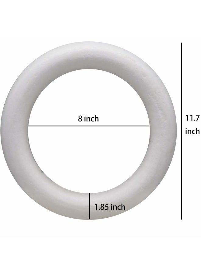 Crafare 11.8 Inch Craft Foam Circle White 4 Pack Polystyrene Foam Wreath for Christmas Decorations,Centerpieces Sculpture, Modeling, DIY Arts, Floral Arrangement - Image 2