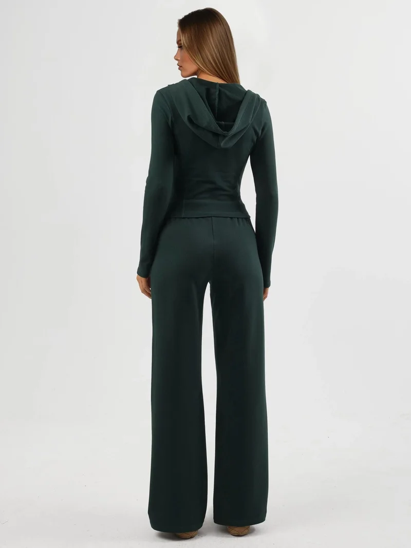 بوسيم بنطلون رياضي مستقيم بخصر مطاطي ورباط