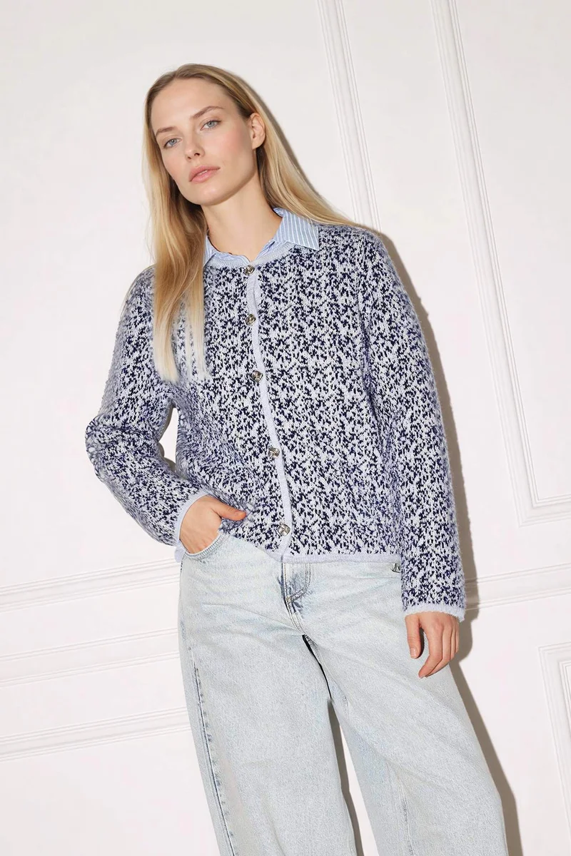 DeFacto Regular Fit Crew Neck Knitwear Cardigan