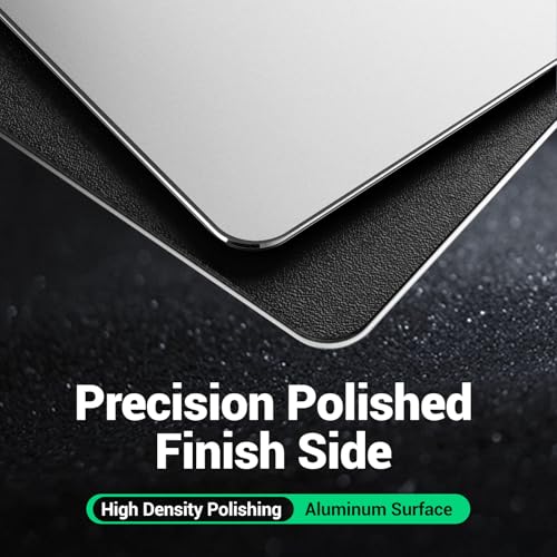 HONKID Hard Metal Mouse Pad for Desk, Aesthetic Rigid Mouse Pad for Magic Mouse and Pro/Air with Stable Rubber Base, Aluminum Mousepad for Travel and Home Office (Silver) - Image 2
