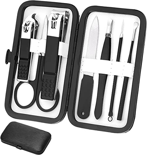 Aceoce Nail Clippers Set Professional Manicure Set Grooming Kits Stainless Steel Travel Manicure Pedicure Kit Nail Care Tools Nail Kit with Travel Case Personal Care Tools Gifts for Men Women 