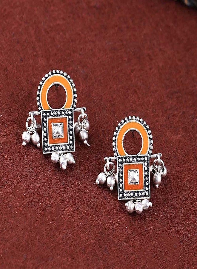 Voylla Sanwari Square Enameled Earrings for Women and Girls - Image 5