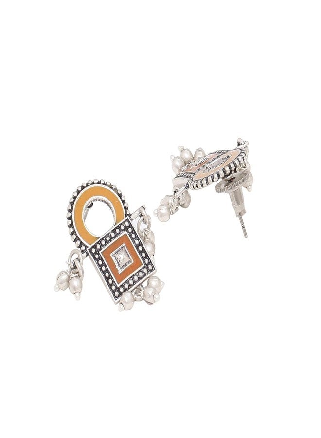 Voylla Sanwari Square Enameled Earrings for Women and Girls - Image 2