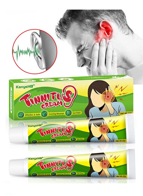20G Tinnitus Cream,Natural Herbal, Earache And Tinnitus Treatment Cream, Relieve Tinnitus, Ear Analgesia, Suitable For Men And Women (2 PCS)