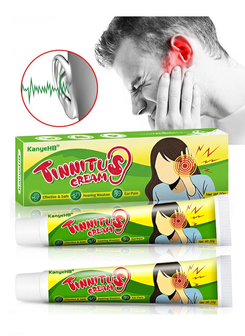 20G Tinnitus Cream,Natural Herbal, Earache And Tinnitus Treatment Cream, Relieve Tinnitus, Ear Analgesia, Suitable For Men And Women (2 PCS)