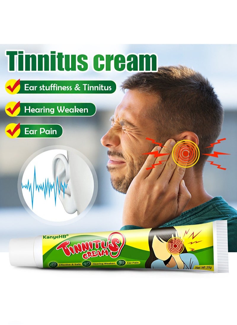 20G Tinnitus Cream,Natural Herbal, Earache And Tinnitus Treatment Cream, Relieve Tinnitus, Ear Analgesia, Suitable For Men And Women (2 PCS)