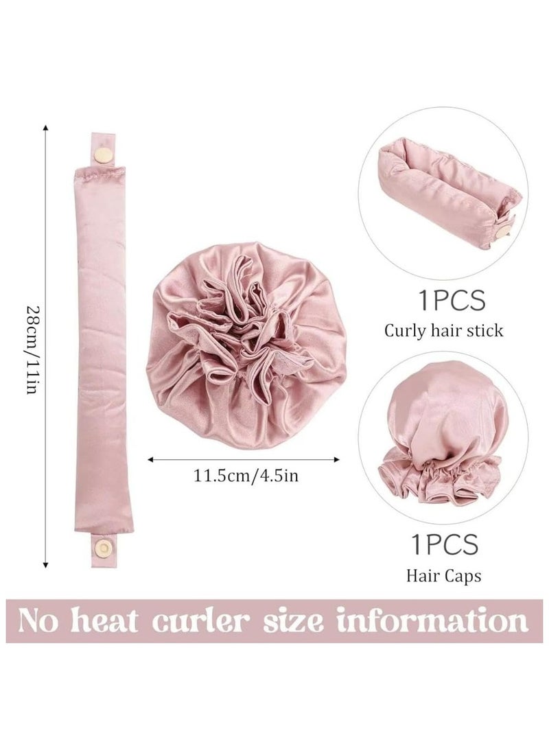 Oasisgalore Satin Heatless Pink Hair Curler - Image 2