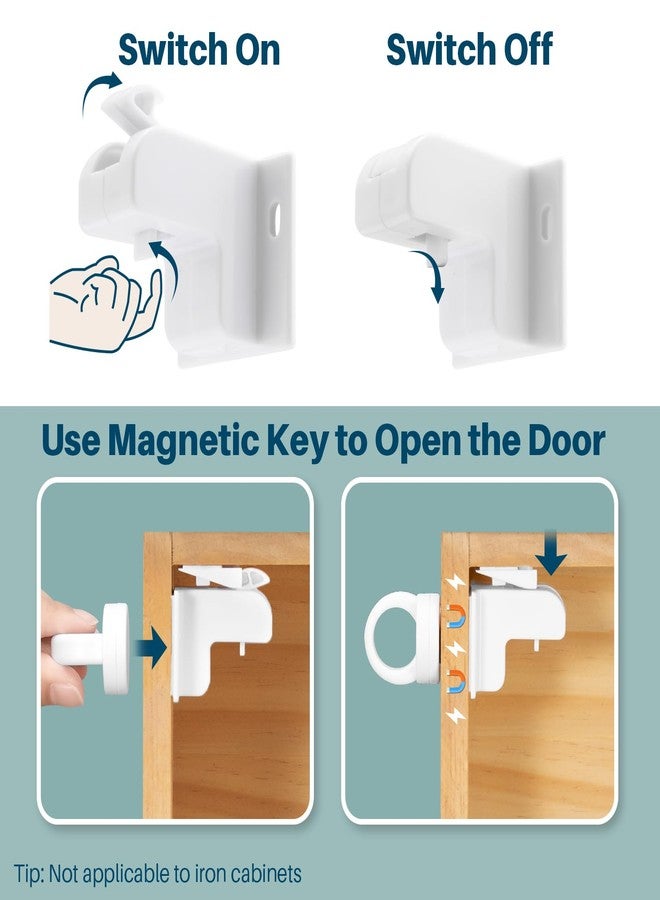 Inaya Magnetic Cabinet Locks Baby Proofing (20 Locks & 2 Keys), Child Safety Magnet Locks for Cabinets & Drawers with Invisible Design, 3M Adhesive for Easy Installation - No Drill & Tool Needed - Image 3