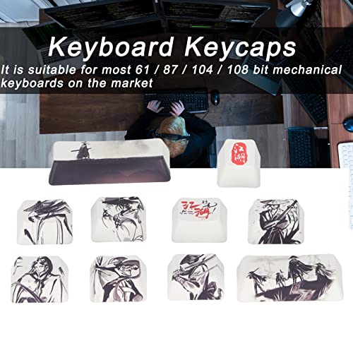 Heayzoki Custom Keycaps, 10 Keys, Sublimation Process Ink Martial Arts, PBT Material, Clear, Universal Mechanical Keyboard Keycaps - Image 3