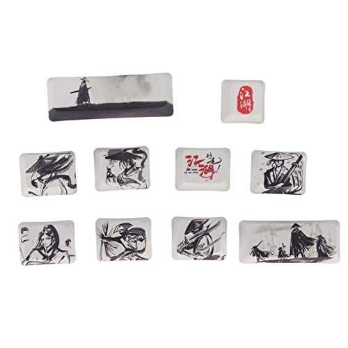 Heayzoki Custom Keycaps, 10 Keys, Sublimation Process Ink Martial Arts, PBT Material, Clear, Universal Mechanical Keyboard Keycaps - Image 1