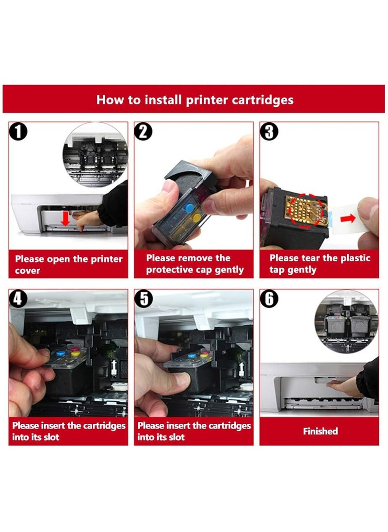 Generic - Remanufactured Ink Cartridges for 123XL Compatible for 123 123XL Ink Cartridges for Deskjet 1110 2130 2132 3630 3632 Envy 4513 4520 4521 4522 Printer - Image 1