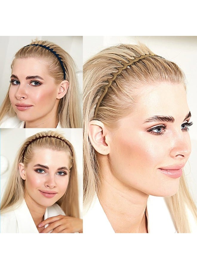 LAPOHI 6 PCS Zig Zag Headbands for Women and Girls Shark Teeth Plastic Hair Band 90s Non Slip Comb Spike Clear Headband - Image 2