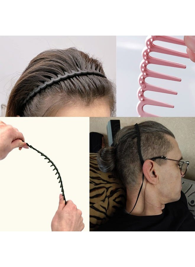 LAPOHI 6 PCS Zig Zag Headbands for Women and Girls Shark Teeth Plastic Hair Band 90s Non Slip Comb Spike Clear Headband - Image 5