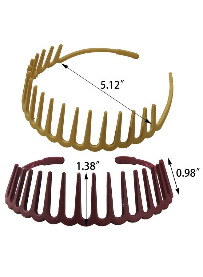 LAPOHI 6 PCS Zig Zag Headbands for Women and Girls Shark Teeth Plastic Hair Band 90s Non Slip Comb Spike Clear Headband - Image 3