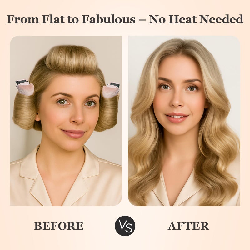 ZHENSILK Heatless Hair Curler Set â€“ 4PCS Velvet Overnight Blowout Rods for Heatless Curls, Jumbo Flexible Curling Rods to Sleep In, No Heat Curling Tools for Natural Waves and Curls Pink - Image 3