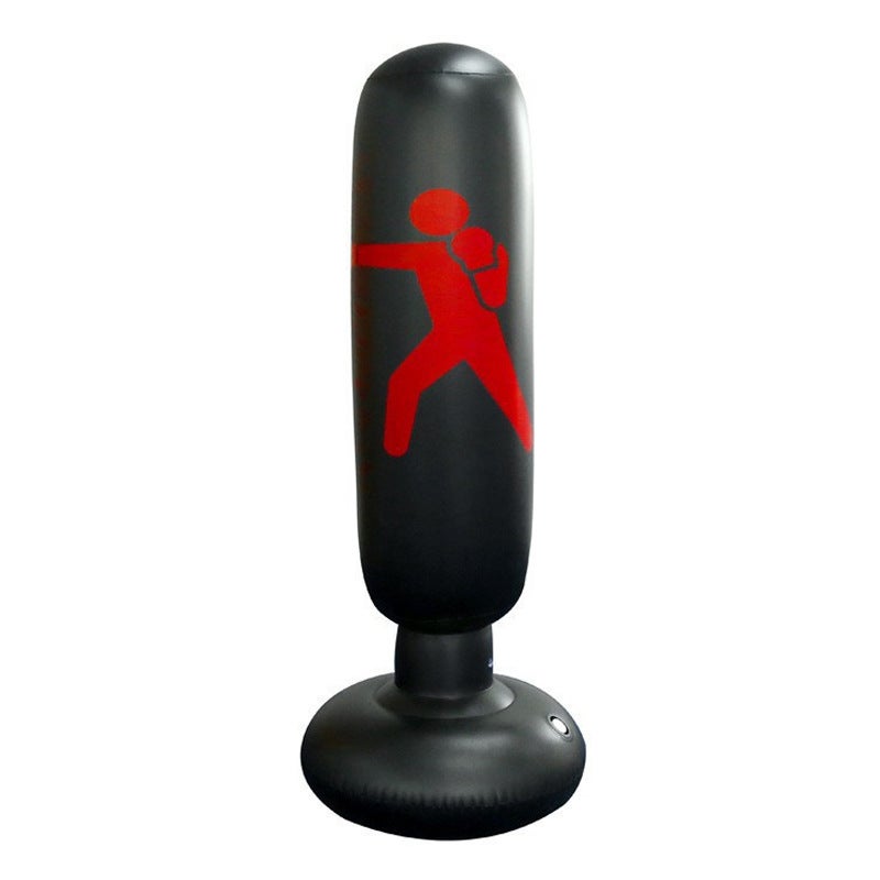 Generic Factory in stock Inflatable Boxing Column Adult Vent Strike Column Children Taekwondo Training Column Tumbler Sandbag Black boxing 160*60cm