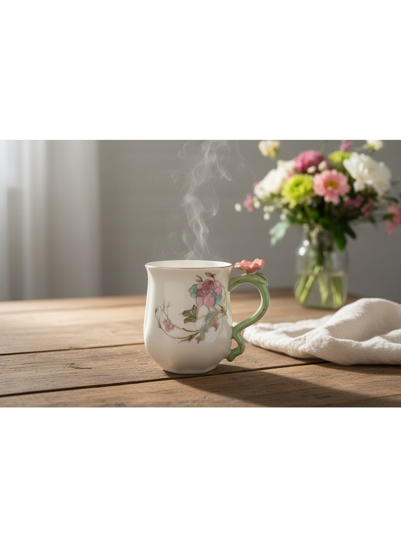 AKDC Angela Porcelain Mug 2PCS Set | 400ml | Floral Botanical Design - Image 3