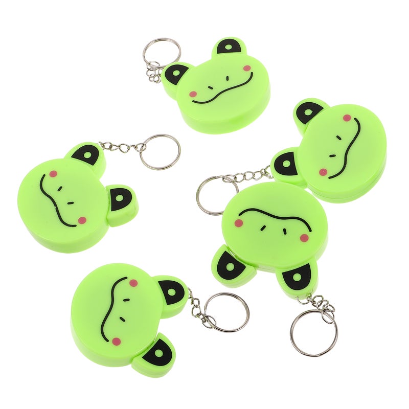 5pcs Retractable Tape Measure: Cartoon Animal Body Measuring Tapes with Keychains for Cloth Sewing Craft Accessories - Image 1
