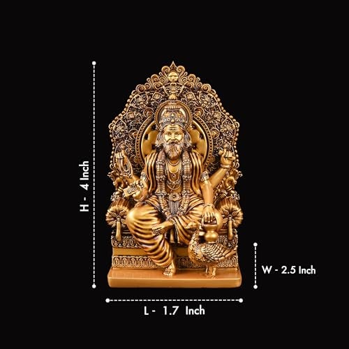 Artarium Lord Vishwakarma Idol Brahma Ji Bhagwan Murti God Idol Decorative Showpiece for Car Dashboard Home Decor (Vishwakarma Ji 4 Inch) - Image 4