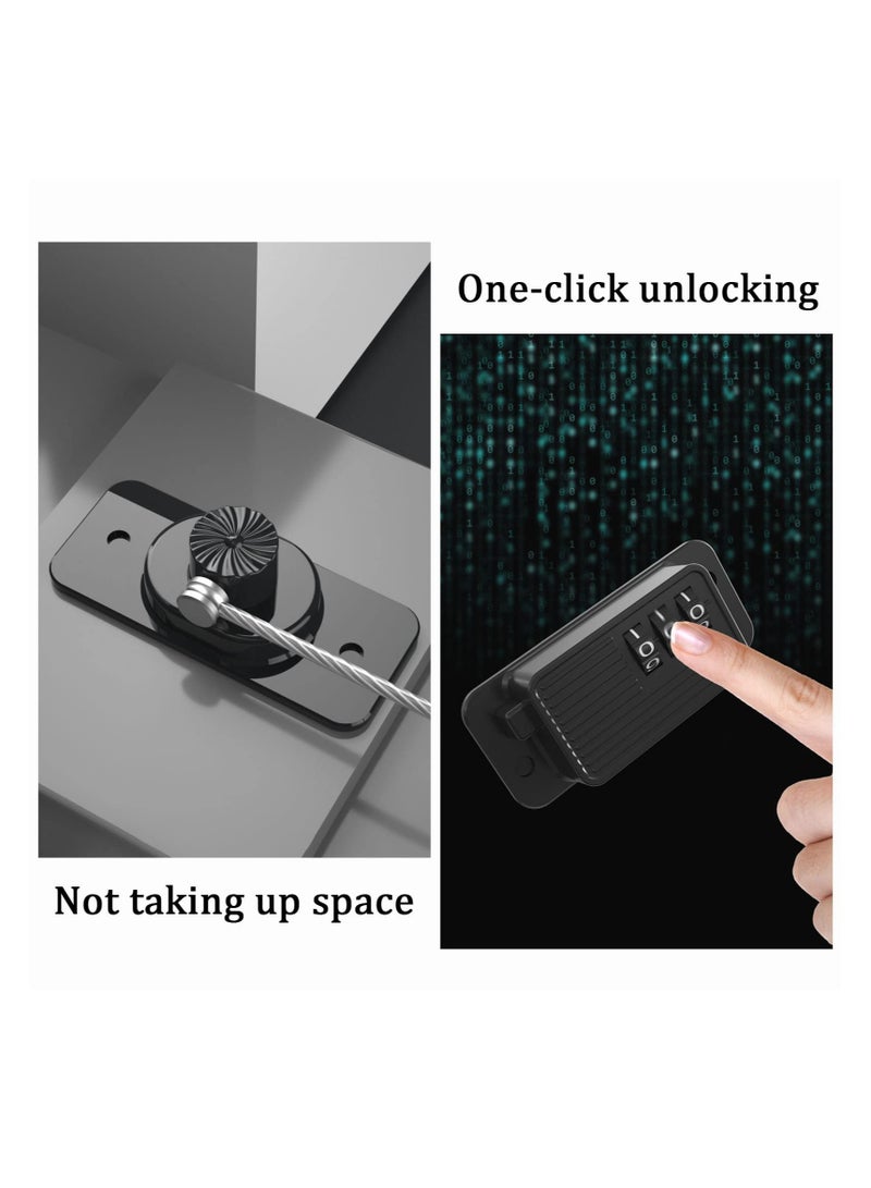 SOLARAE Refrigerator Lock, Fridge Lock with Password, Strong Durable Duty Upgraded Multifunctional Cabinet Locks for Refrigerator, for Refrigerator, Cabinets and Drawers, Closets, Windows, Doors (Black) - Image 4