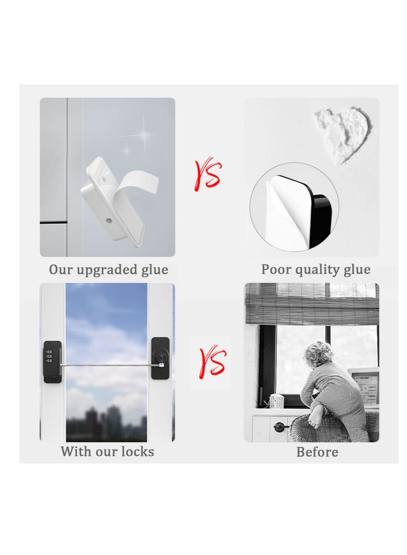 SOLARAE Refrigerator Lock, Fridge Lock with Password, Strong Durable Duty Upgraded Multifunctional Cabinet Locks for Refrigerator, for Refrigerator, Cabinets and Drawers, Closets, Windows, Doors (Black) - Image 5