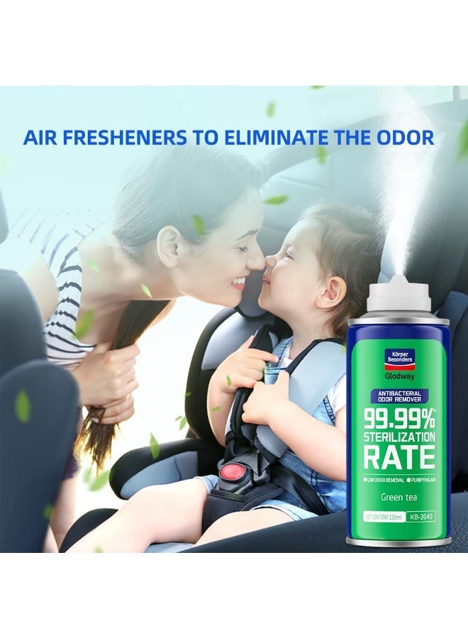 Glodway Car Air Refresher Spray, Odor Eliminator with Green Tea Scent, 150 ml - Image 2