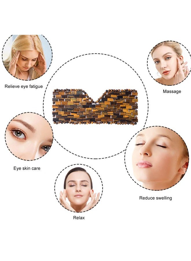 ideayard Jade Eye Mask Tiger Eye Cooling Jade Sleep Mask 100% Natural Soothe Stone Eye Mask - Image 3
