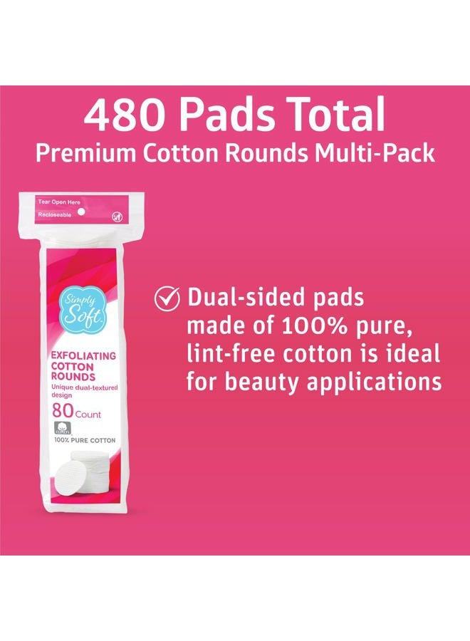Simply Soft Medline Simply Soft Hypoallergenic Exfoliating Dual Textured Cotton Rounds Pads, White, 480 Count - Image 2