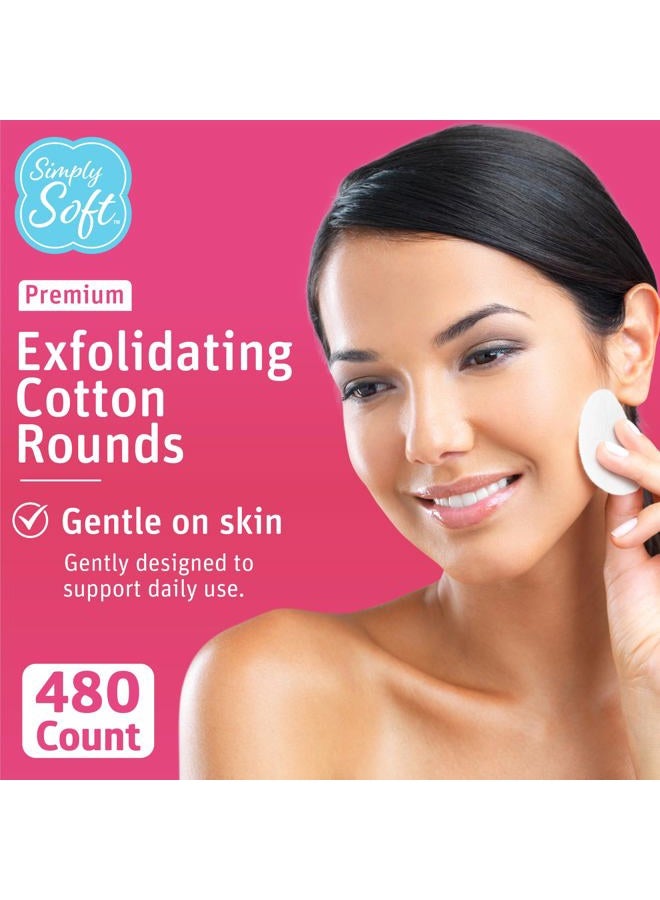 Simply Soft Medline Simply Soft Hypoallergenic Exfoliating Dual Textured Cotton Rounds Pads, White, 480 Count - Image 3