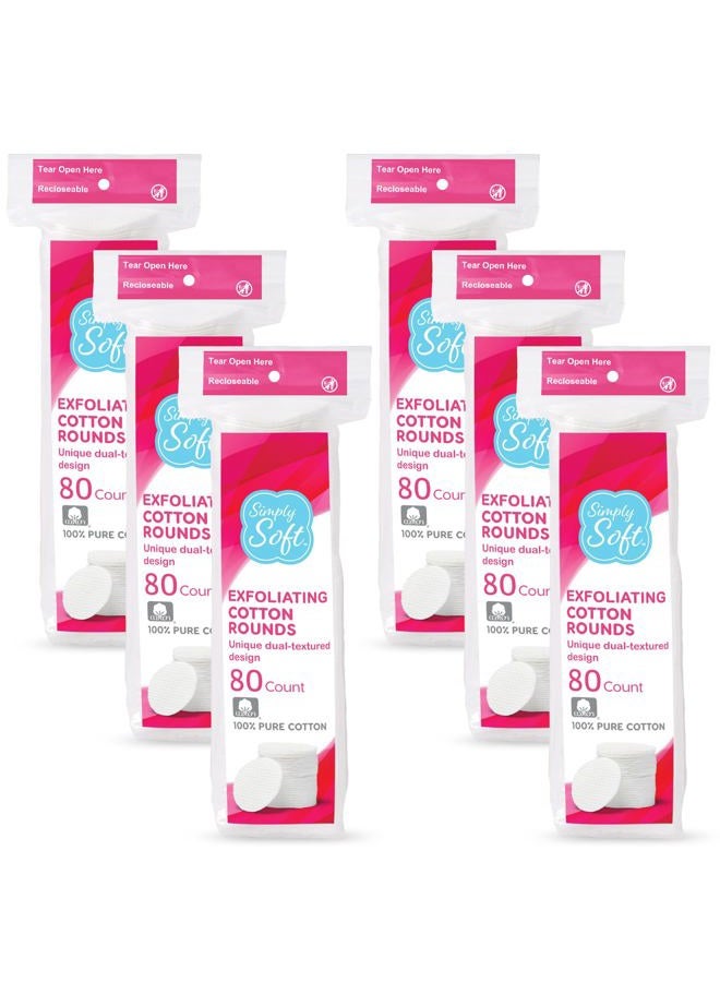 Simply Soft Medline Simply Soft Hypoallergenic Exfoliating Dual Textured Cotton Rounds Pads, White, 480 Count - Image 1