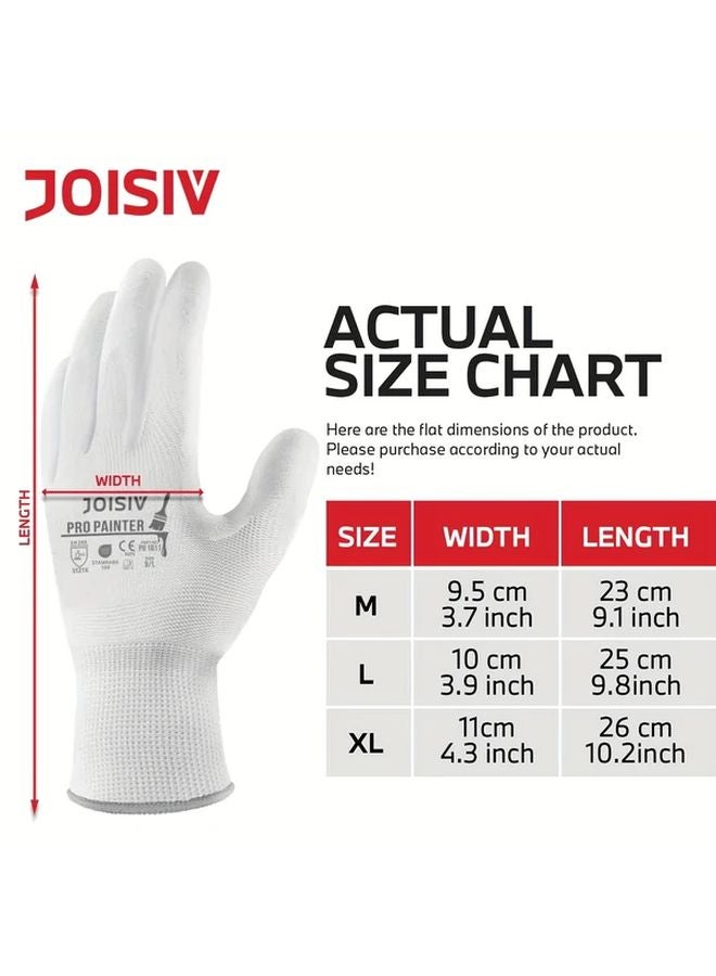 XL 12 Pairs PU Coated Safety Work Gloves Breathable Lightweight Flexible Fit - Image 3