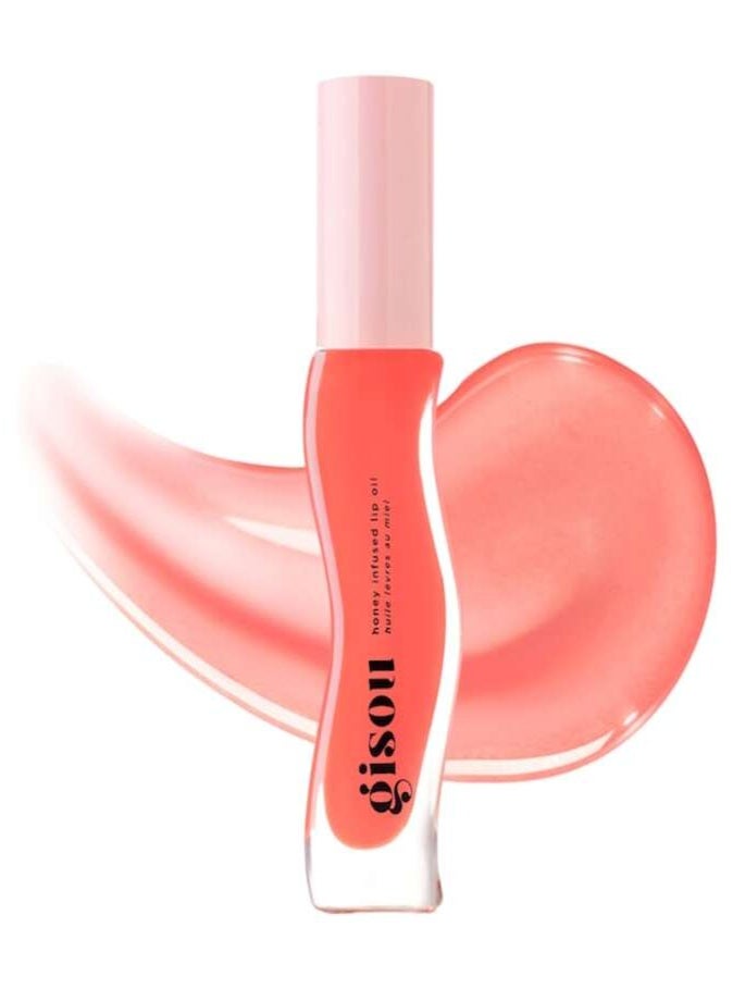 GISOU Honey Infused Lip Oil, Bee-llini Peach 8ml - Nourishing & Hydrating Lip Care - Image 1