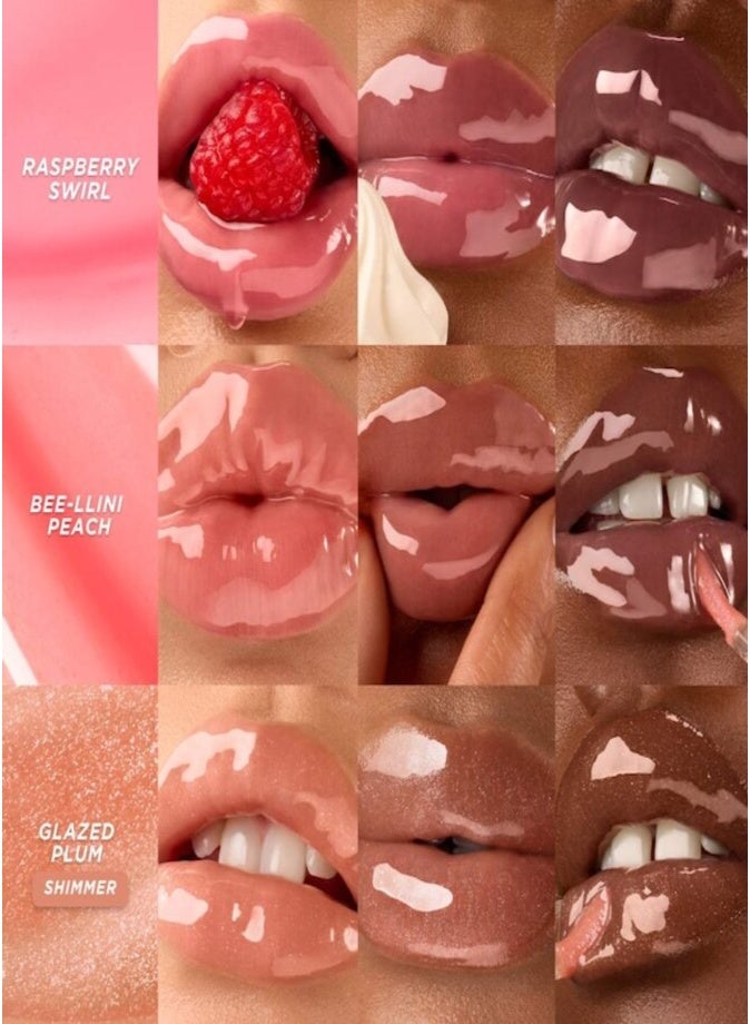 GISOU Honey Infused Lip Oil, Bee-llini Peach 8ml - Nourishing & Hydrating Lip Care - Image 4
