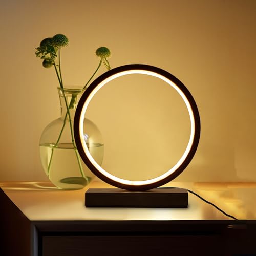 Lumia LED Round Table Lamp| Black | USB Powered Circular Design LEDs Table Lamp | 3 Lighting Modes | White,Warm,Neutral | Adjustable Brightness Control for Any Mood | Perfect for Gifting & Home décor - Image 1