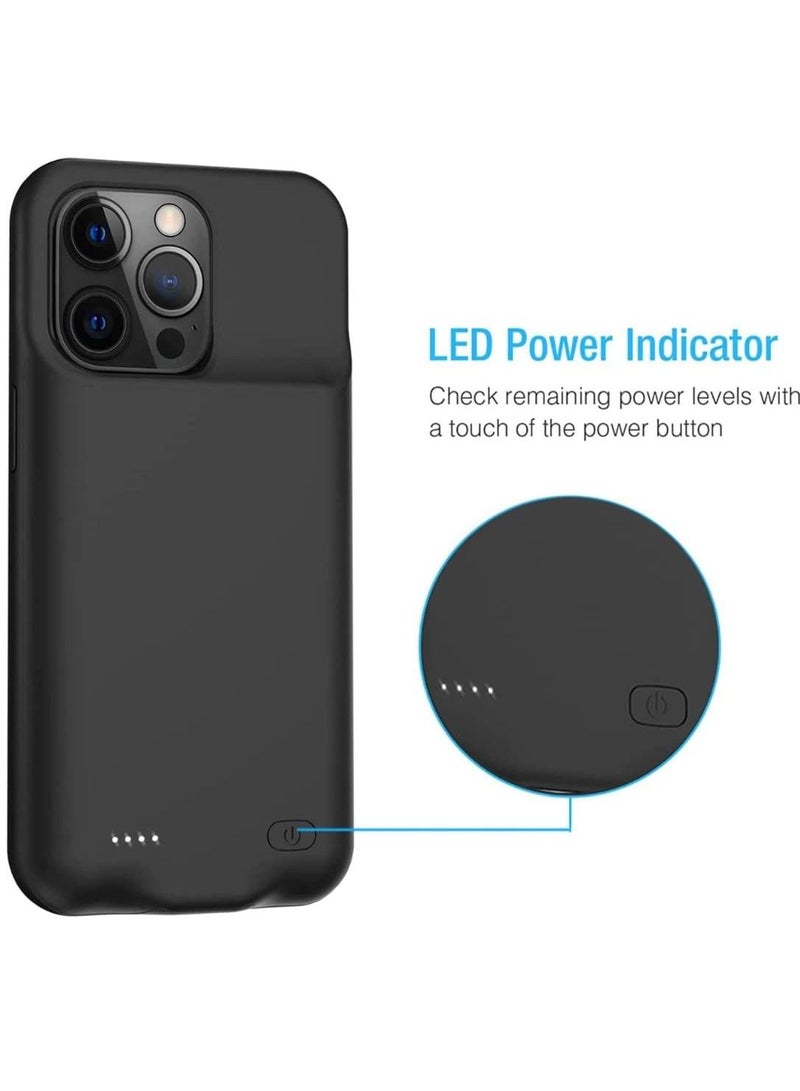 iPhone 14 Pro 4500mAh Slim Portable Protective Charging Case with CarPlay Compatible with iPhone 14 Pro (6.1 inch) Rechargeable Battery Pack Charger Case (Black) - Image 2