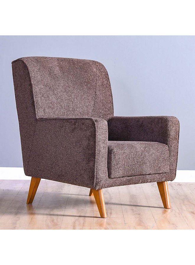 DANUBE HOME Kelbek 1 Seater Fabric Sofa Accent Chair Modern Design One Seat Sofas Living Room Furniture 75x75x95cm Brown - Image 4