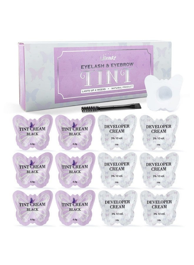 Libeauty Eyelash Black Color Kit Semi Permanent Hair Color Kit For Lash And Brow Cute Butterfly Disposable Individual Sachet Kit Instant Voluminous Coloring Eyebrow Colour Kit - Image 1