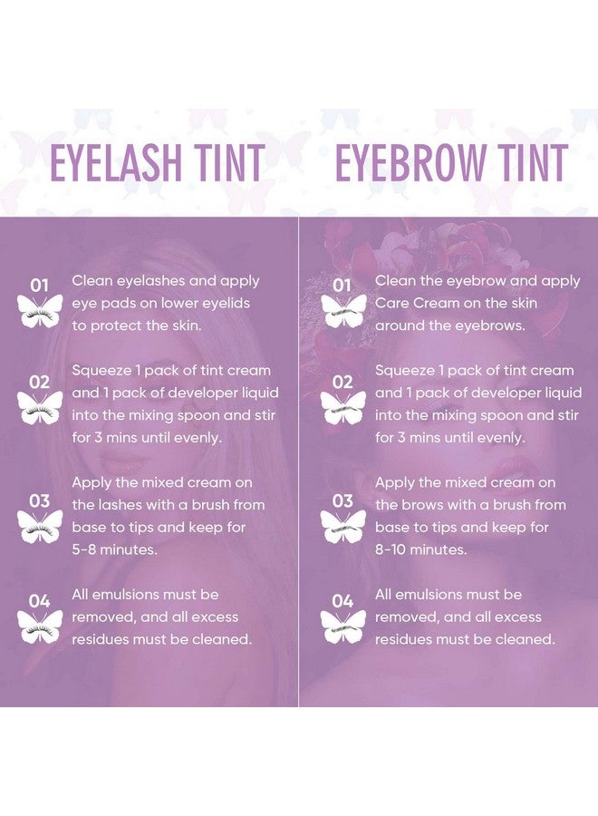 Libeauty Eyelash Black Color Kit Semi Permanent Hair Color Kit For Lash And Brow Cute Butterfly Disposable Individual Sachet Kit Instant Voluminous Coloring Eyebrow Colour Kit - Image 5