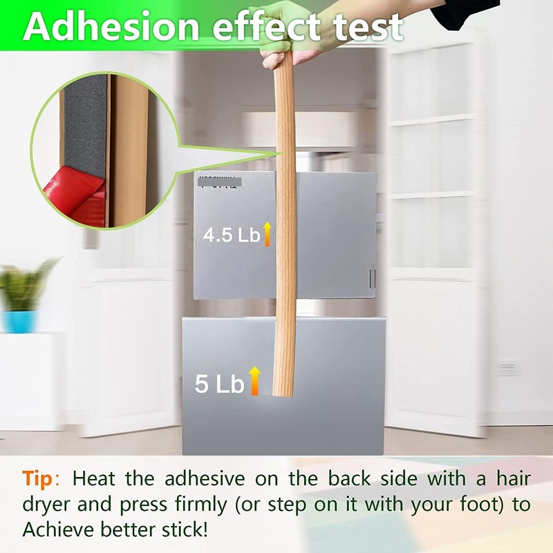 SUVEUS 10Ft Floor Transition Strip, Self Adhesive Carpet Edging Trim Strip, Threshold Strips for Threshold Height Less Than 5 mm (Light Brown) - Image 5