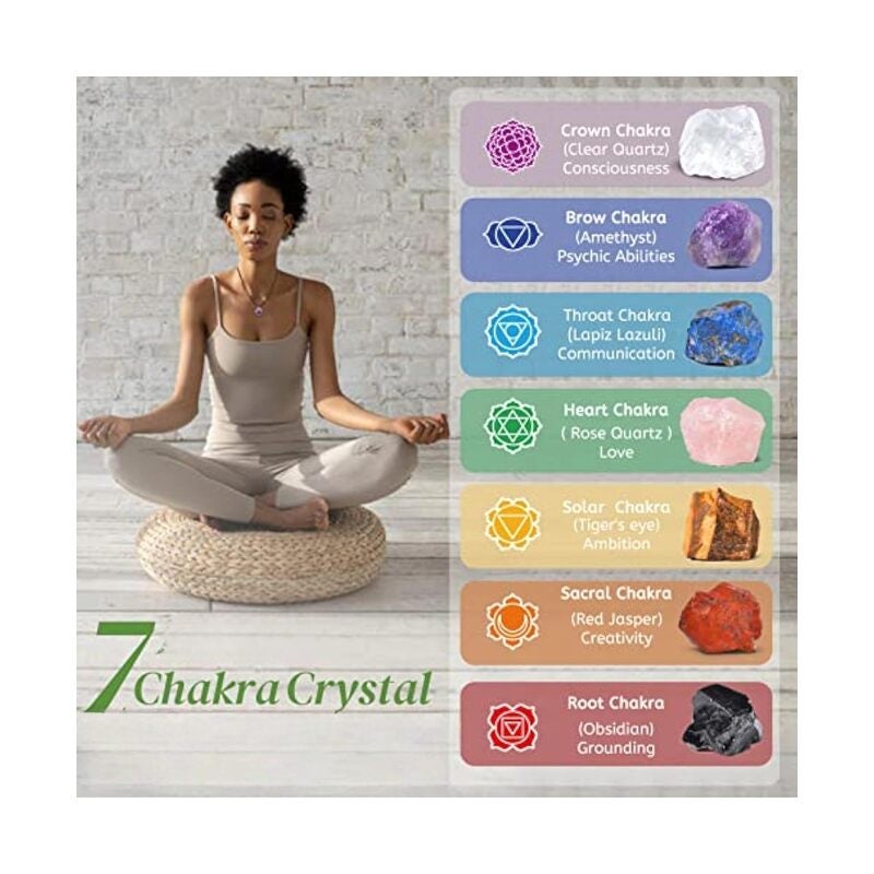 LAMAY 31PCS Real Crystals and Healing Stones with Crystal Necklace Healing Chakra Stones - Image 3