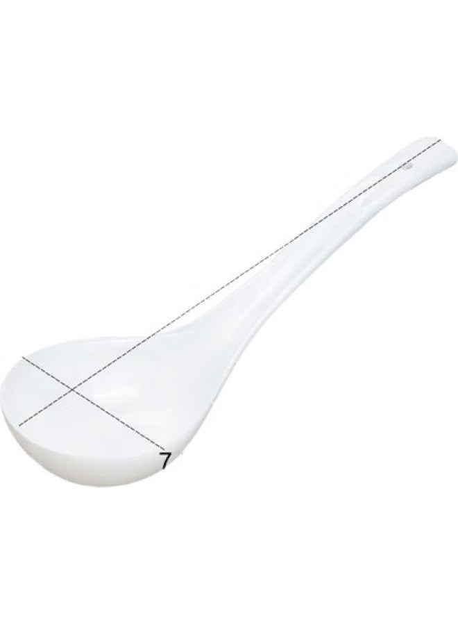 Sky Top Large Ceramic Soup Ladle, Rice Spoon, Table Spoon, Bone China Pure White Household Tableware, Maguo, 1 Piece - Image 2