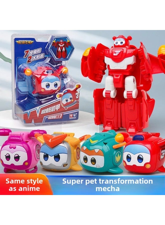 Double Diamond Genuine Goods Super Flying Man Lebao Super Pet Deformation Mecha Boy Children's Toy Zhuang Bao Jin Xiaobao Aibao-Color:770494-3 Super Pet-Dobao - Image 2