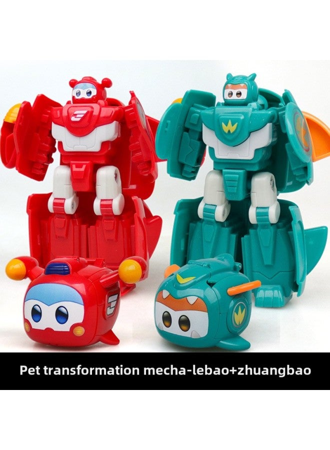 Double Diamond Genuine Goods Super Flying Man Lebao Super Pet Deformation Mecha Boy Children's Toy Zhuang Bao Jin Xiaobao Aibao-Color:770494-3 Super Pet-Dobao - Image 5