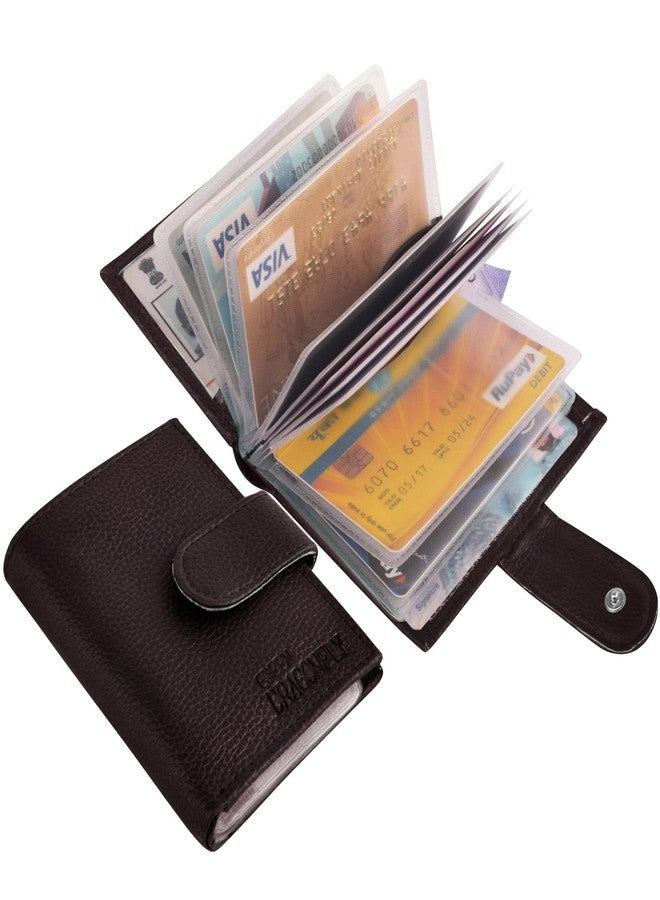 GREEN DRAGONFLY Unisex PU Leaher Card Holder||Credit Card Holder||ID Holders(NMB/202306599-Coffee Brown) - Image 3