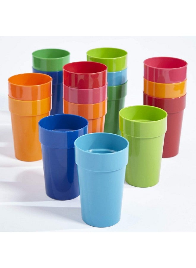US Acrylic Spectrum Unbreakable Plastic 10 ounce Stackable Juice Tumblers in 8 Assorted Colors | Set of 16 Kids Drinking Cups | Reusable, BPA-free, Made in the USA, Top-rack Dishwasher Safe - Image 4